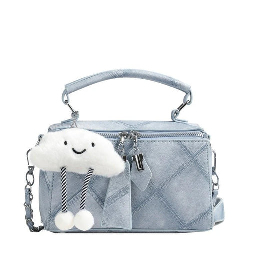 Niche Korean Style Box Elegant Texture Chain Handbag Shoulder Messenger Bag