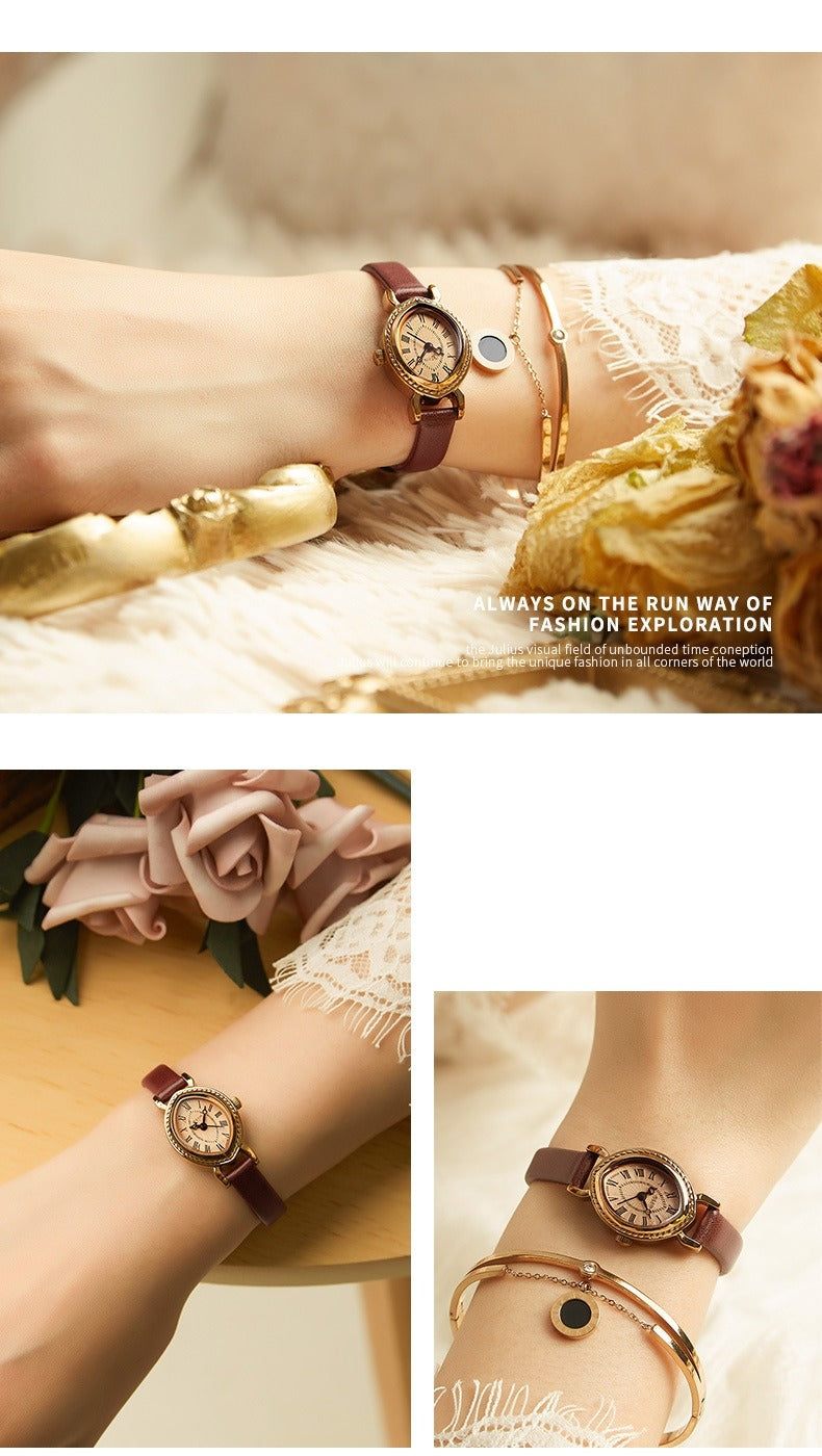 Oval Belt Quartz Movement Waterproof Compact Fashion Watch