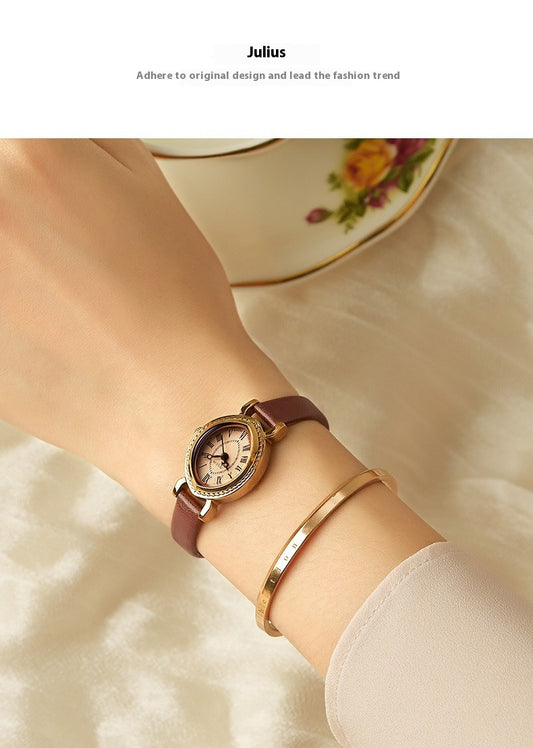 Oval Belt Quartz Movement Waterproof Compact Fashion Watch